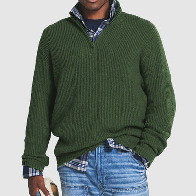 Frans - Herren Kaschmir Pullover mit Reißverschluss für Business Casual