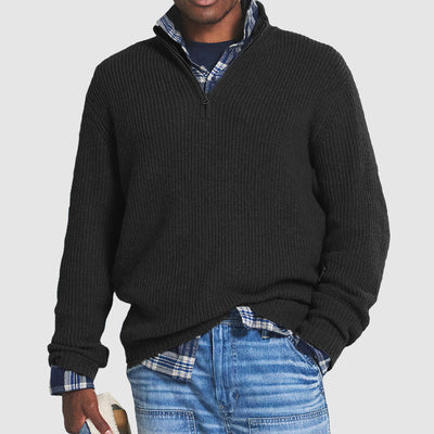 Frans - Herren Kaschmir Pullover mit Reißverschluss für Business Casual