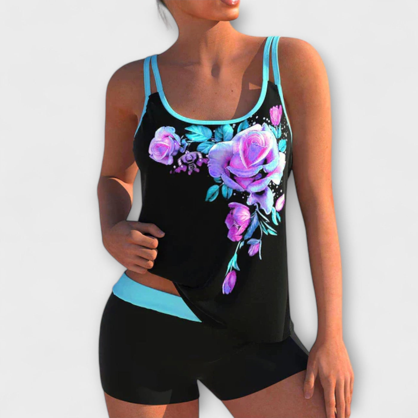 Mirelina | Blumenreiche Zweiteilige Tankini-Set