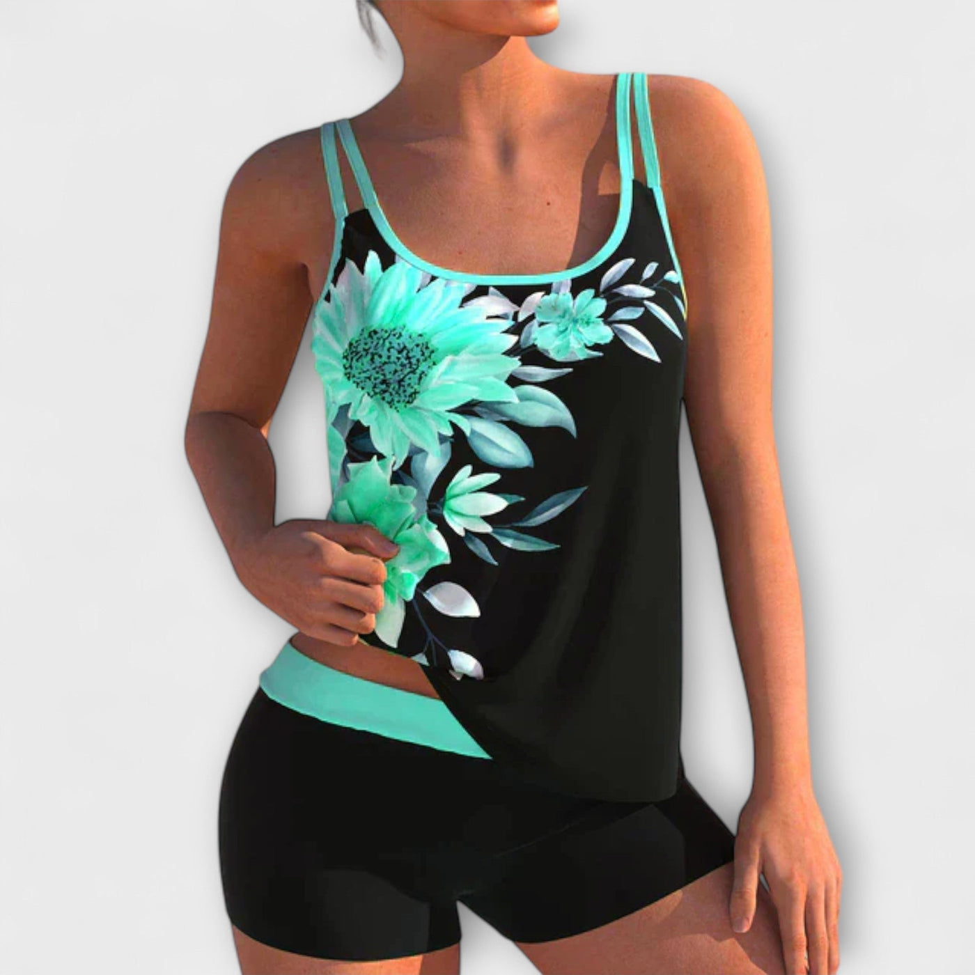 Mirelina | Blumenreiche Zweiteilige Tankini-Set