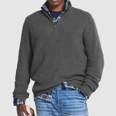 Frans - Herren Kaschmir Pullover mit Reißverschluss für Business Casual