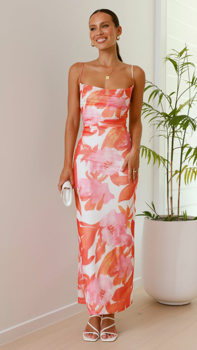 Ashley | Blumenmuster Maxikleid