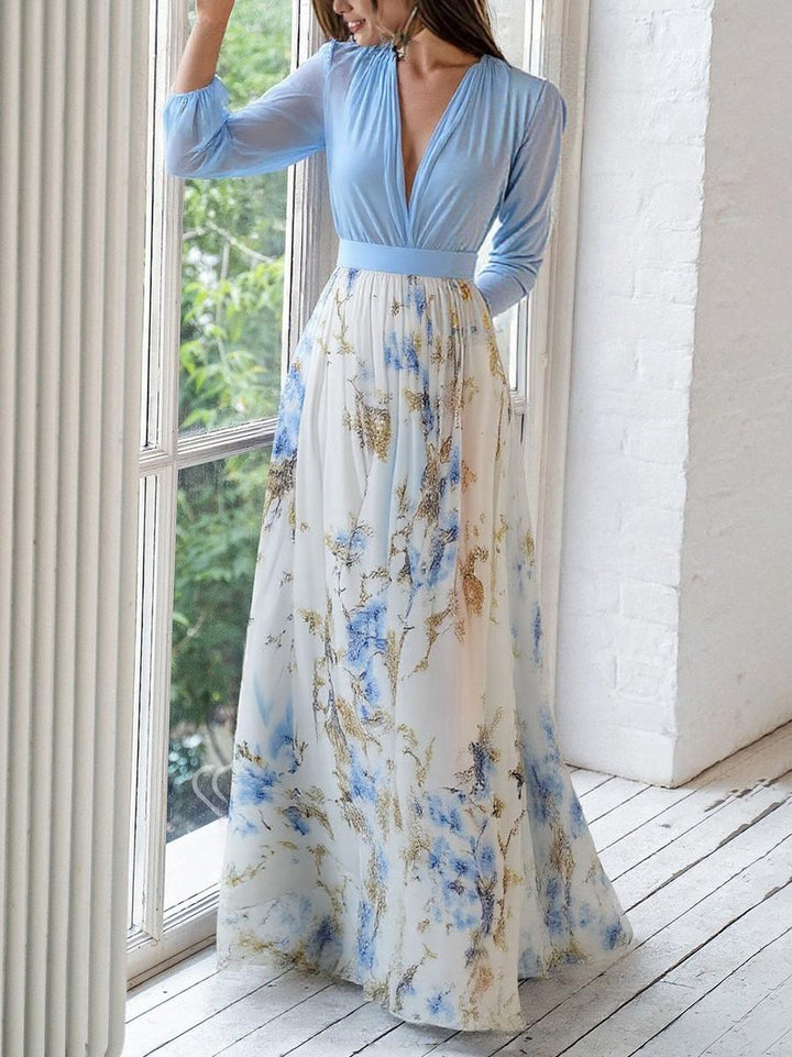 Tess | Langes Kleid mit Blumenprint