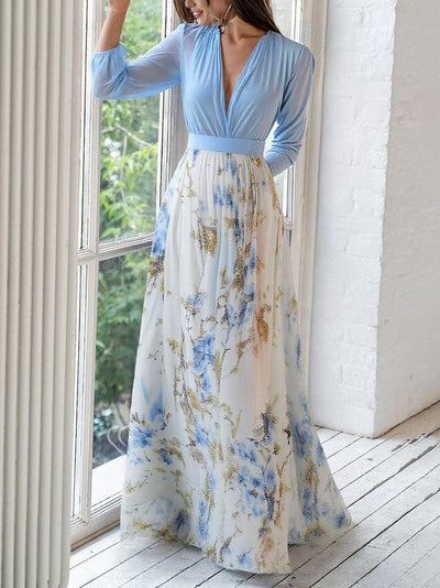 Tess | Langes Kleid mit Blumenprint
