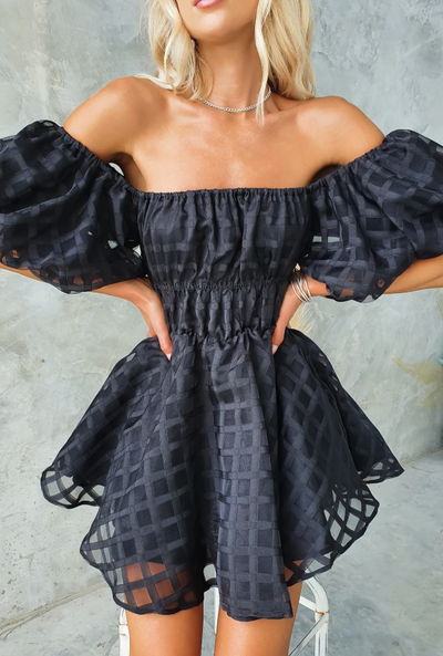 Evie | Kurzes Kleid mit Puffärmeln