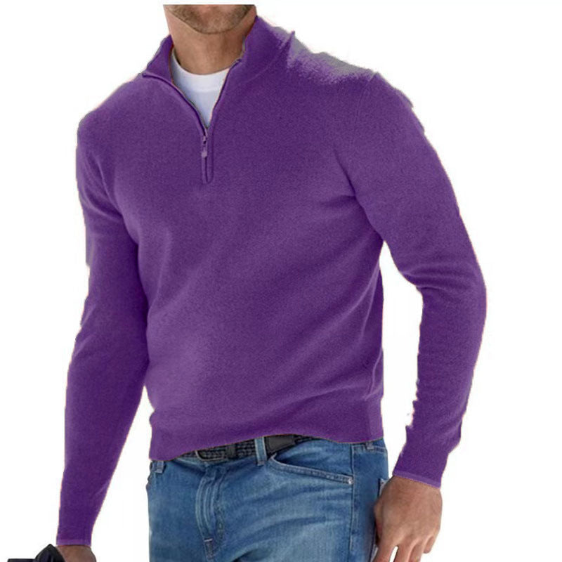Fabiano - Eleganter Herrenpullover mit Dreiviertel-Reißverschluss