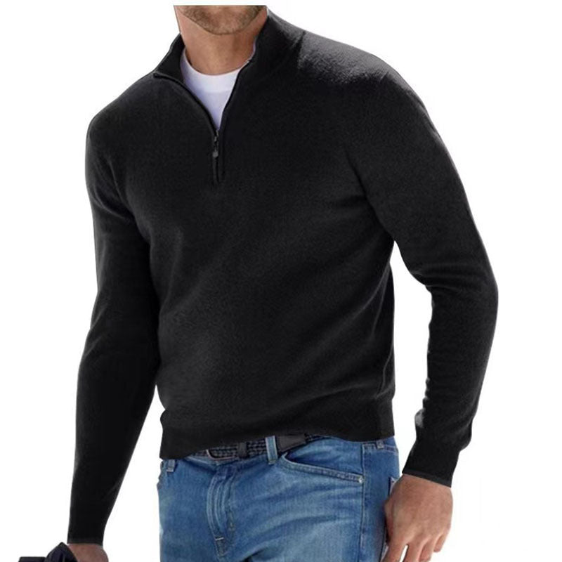 Fabiano - Eleganter Herrenpullover mit Dreiviertel-Reißverschluss