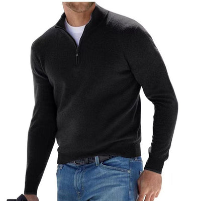 Fabiano - Eleganter Herrenpullover mit Dreiviertel-Reißverschluss
