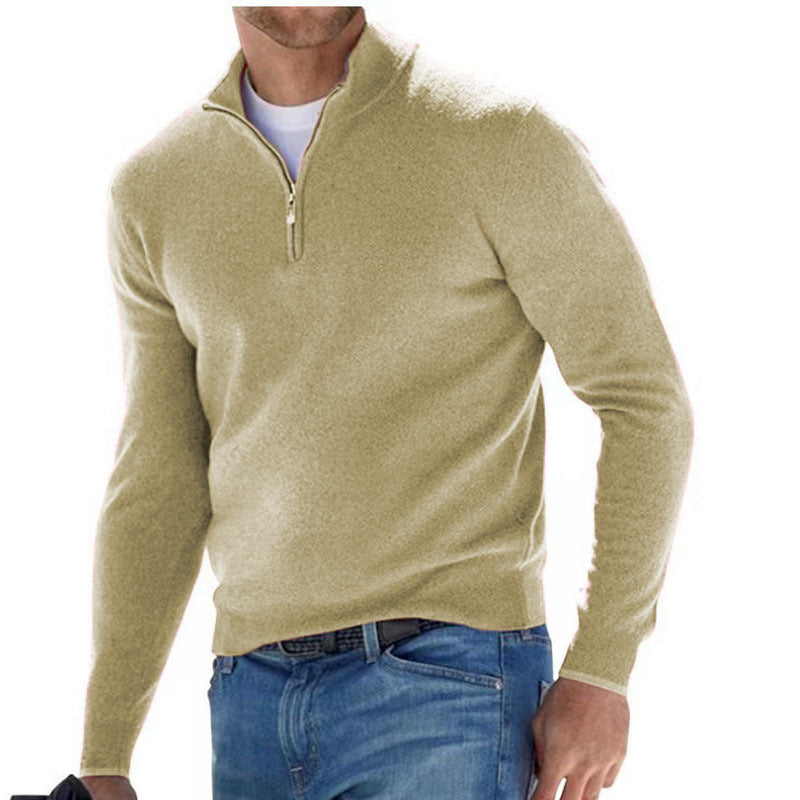 Fabiano - Eleganter Herrenpullover mit Dreiviertel-Reißverschluss