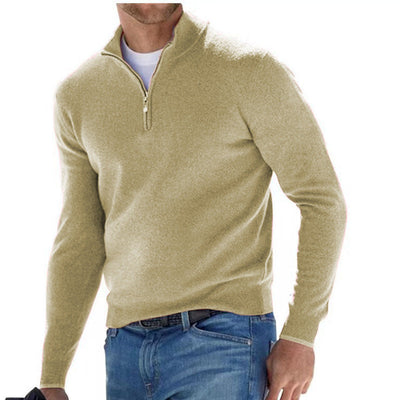 Fabiano - Eleganter Herrenpullover mit Dreiviertel-Reißverschluss