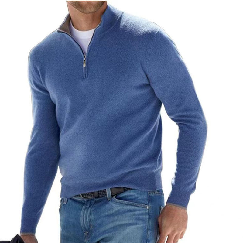 Fabiano - Eleganter Herrenpullover mit Dreiviertel-Reißverschluss