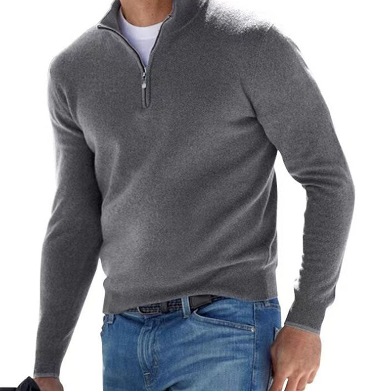 Fabiano - Eleganter Herrenpullover mit Dreiviertel-Reißverschluss