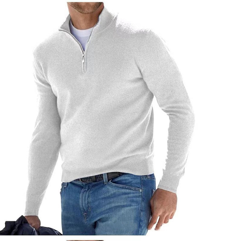 Fabiano - Eleganter Herrenpullover mit Dreiviertel-Reißverschluss