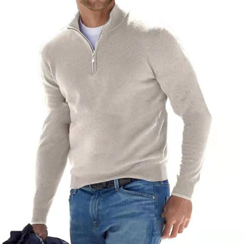 Fabiano - Eleganter Herrenpullover mit Dreiviertel-Reißverschluss
