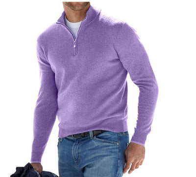 Fabiano - Eleganter Herrenpullover mit Dreiviertel-Reißverschluss