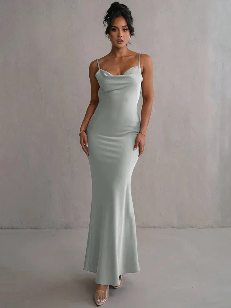 Cassiane | Blumiges Satinkleid