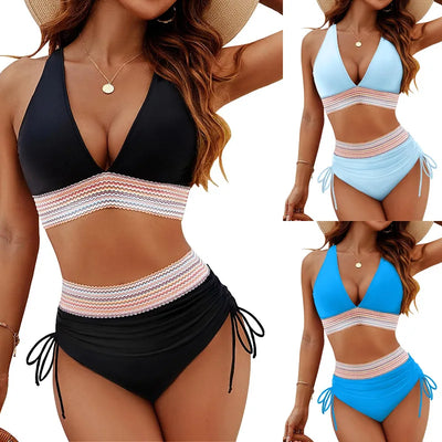 Seloura | Damen Bikini Set mit Hoher Taille und Schlitz