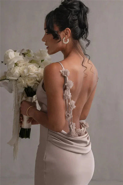 Cassiane | Blumiges Satinkleid