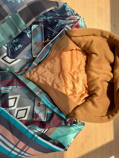 NOHR | Bedruckte Patchwork-Weste mit Karomuster