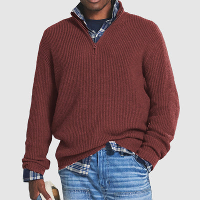 Frans - Herren Kaschmir Pullover mit Reißverschluss für Business Casual