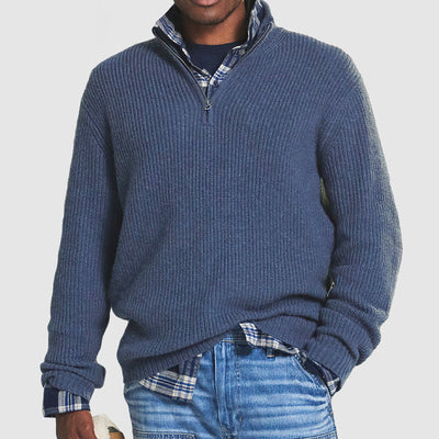 Frans - Herren Kaschmir Pullover mit Reißverschluss für Business Casual