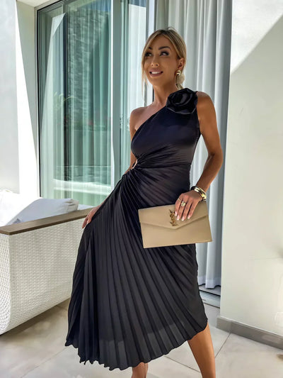 Lizbeth | Schulterfreies Blumen-Kleid