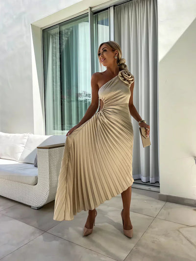 Lizbeth | Schulterfreies Blumen-Kleid