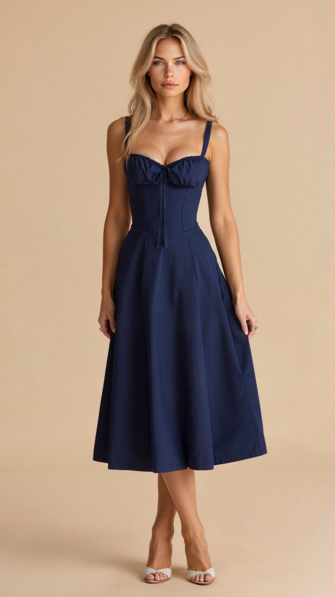 Ilona | Midi Kleid mit Taillierung