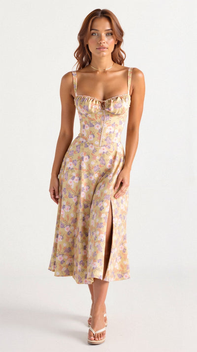 Ilona | Midi Kleid mit Taillierung
