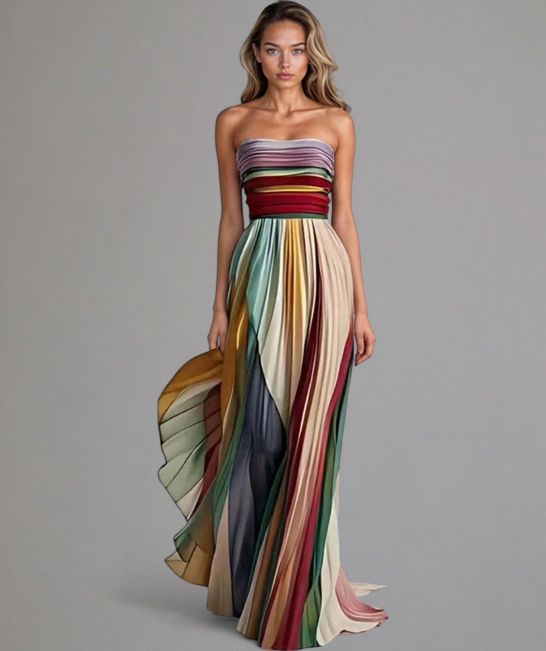 Elinas | Buntes Ärmelloses Kleid