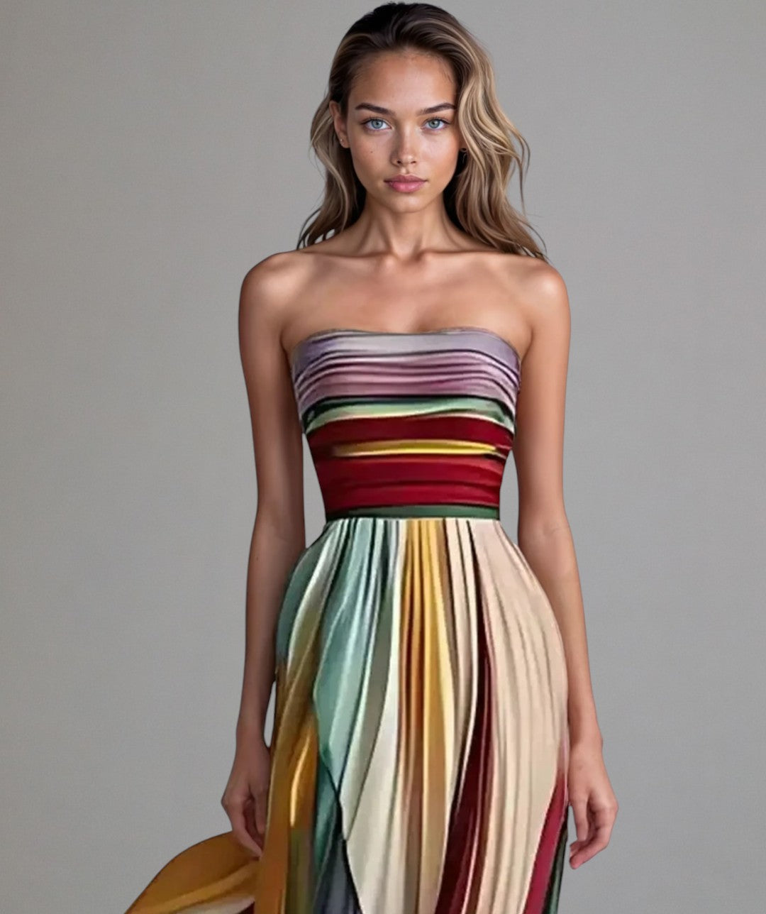Elinas | Buntes Ärmelloses Kleid