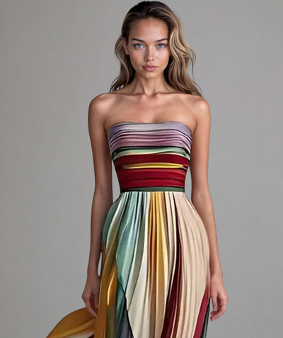 Elinas | Buntes Ärmelloses Kleid